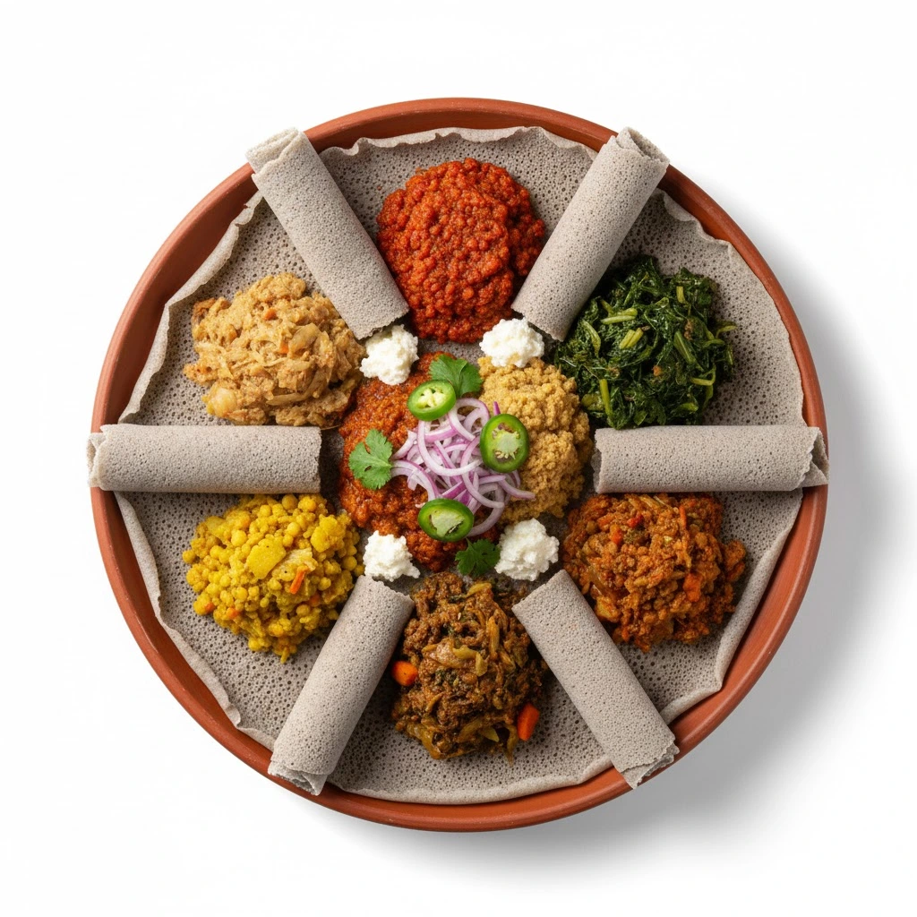 Beyaynetu - Mixed vegetarian platter at Horeb Restaurant Calgary